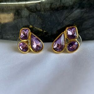 VTG| Trifari Gold Tone Teardrop Cluster Earrings